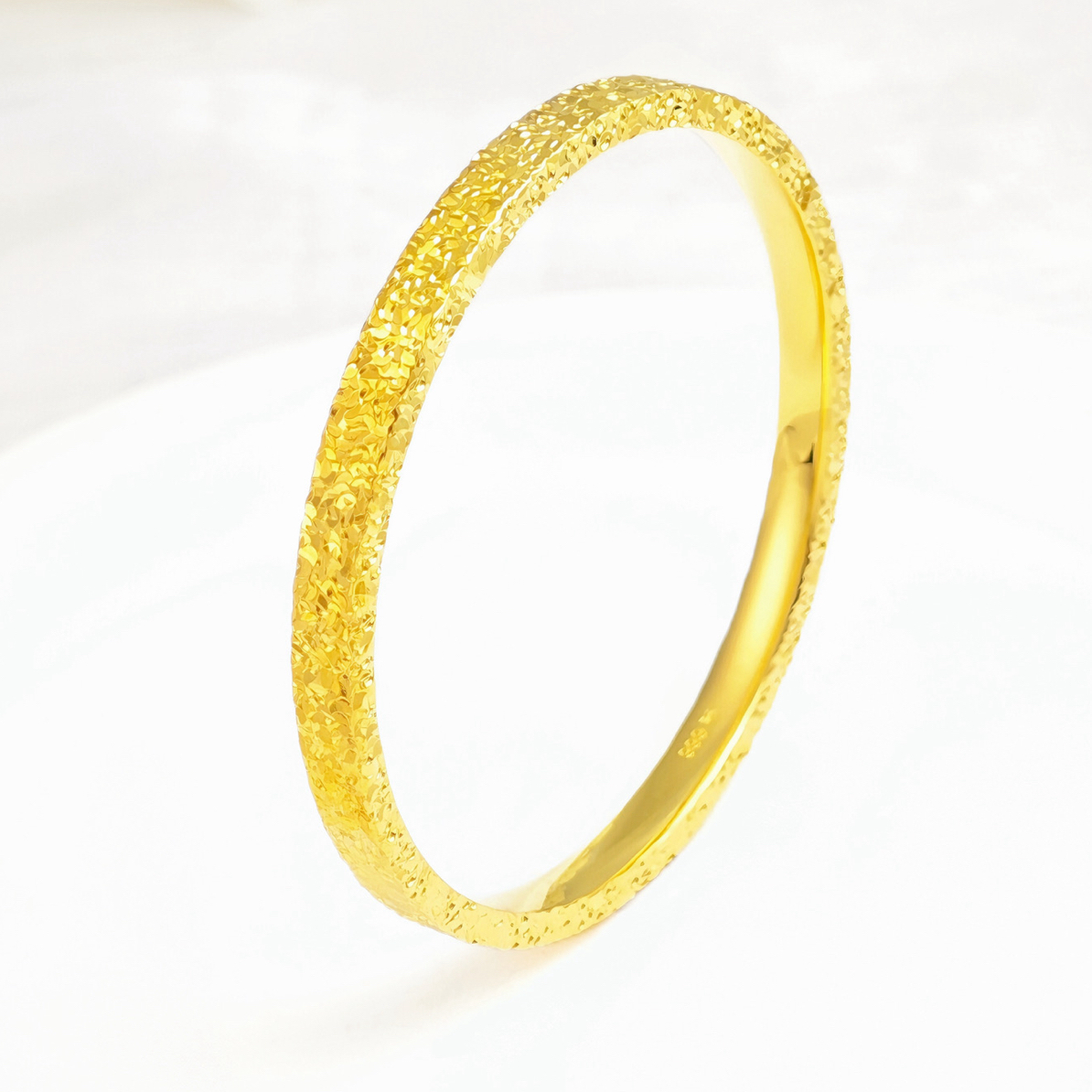 合金手镯  金荚银碎冰冰手镯轻奢时尚手工气质磨砂镯子百搭不掉色