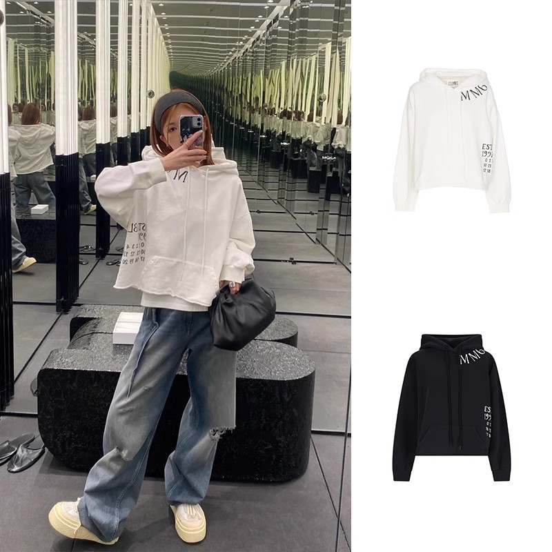 全新未使用 Maison Margiela/梅森马吉拉 MM6印花帽衫 S52GU0241