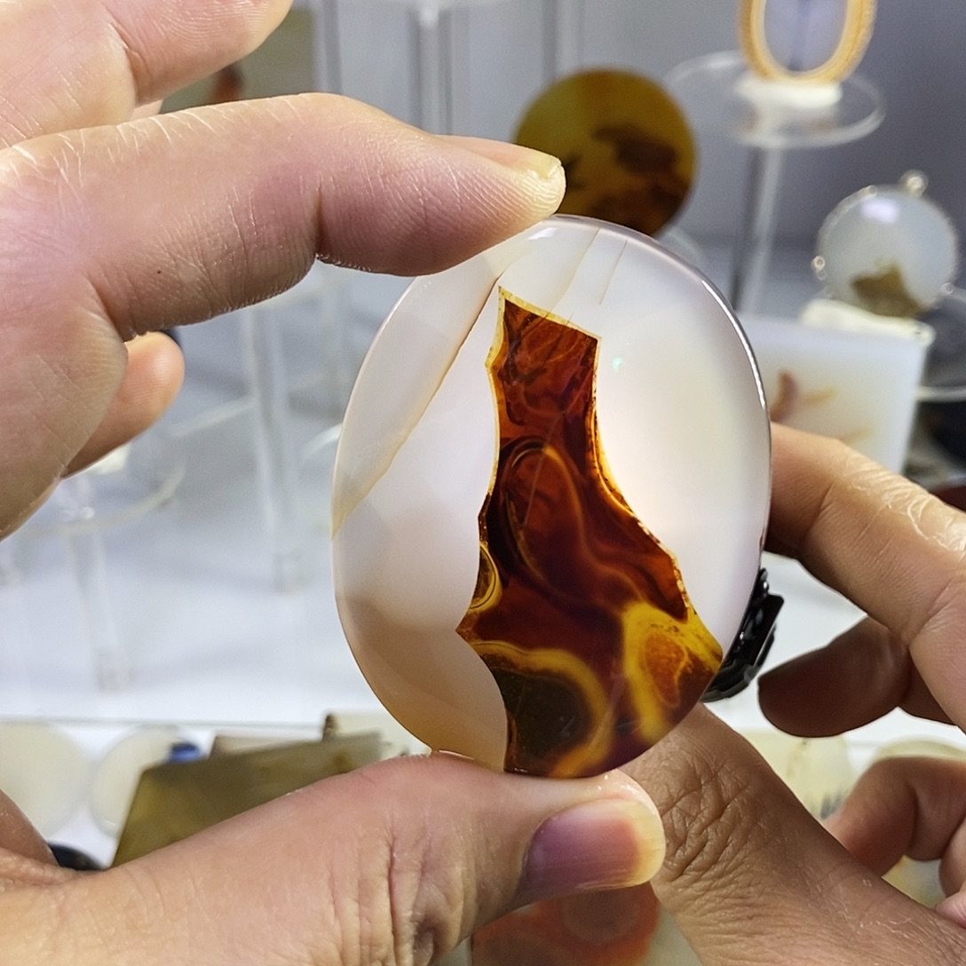 合成碳硅石非金属时尚图纹画面石饰品