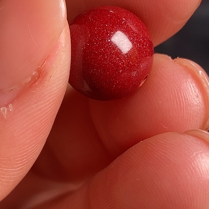 天然辰砂天然高含量紫金砂卡12珠子