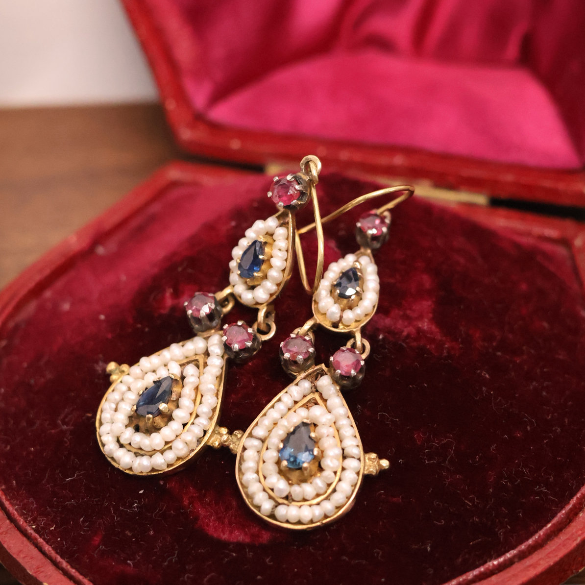 合金仿珍珠耳饰 925中古饰品vintage，欧洲回流复古手工镶嵌精美