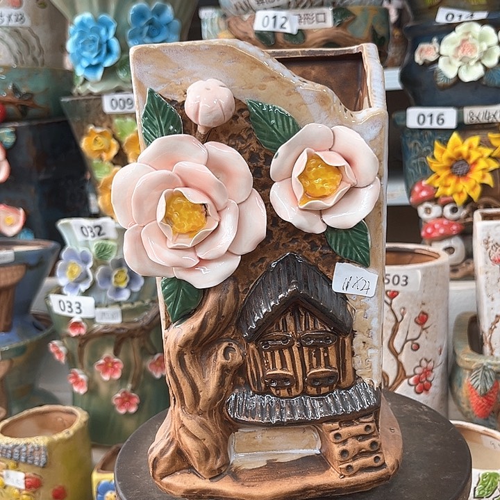 紫砂花盆粗陶材质多肉花盆