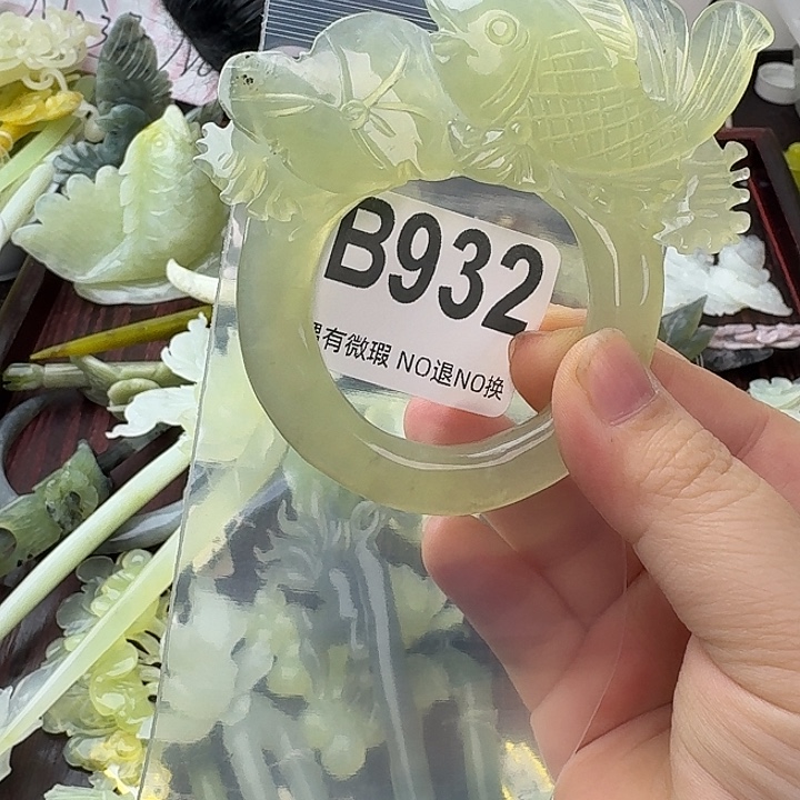 小***啊蛇纹石玉合金发饰