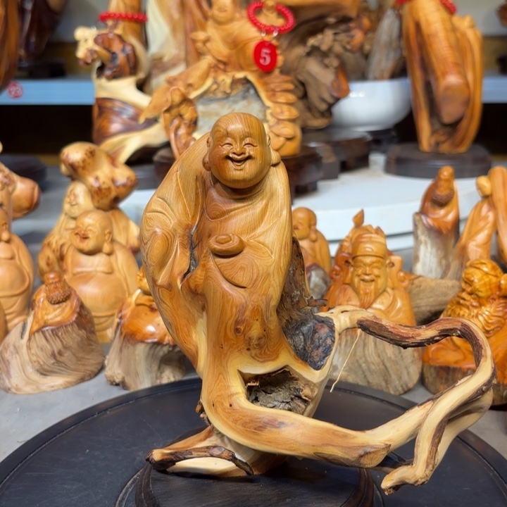 柏木太行崖柏弥勒佛