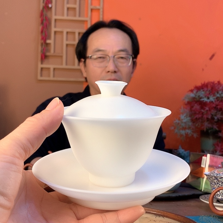 素烧冰种清欢盖碗