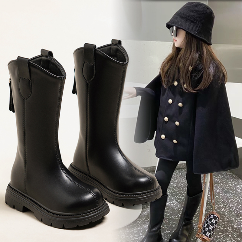 女童长筒靴2025年秋冬季新款软底软面时尚公主鞋轻盈舒适保暖靴子