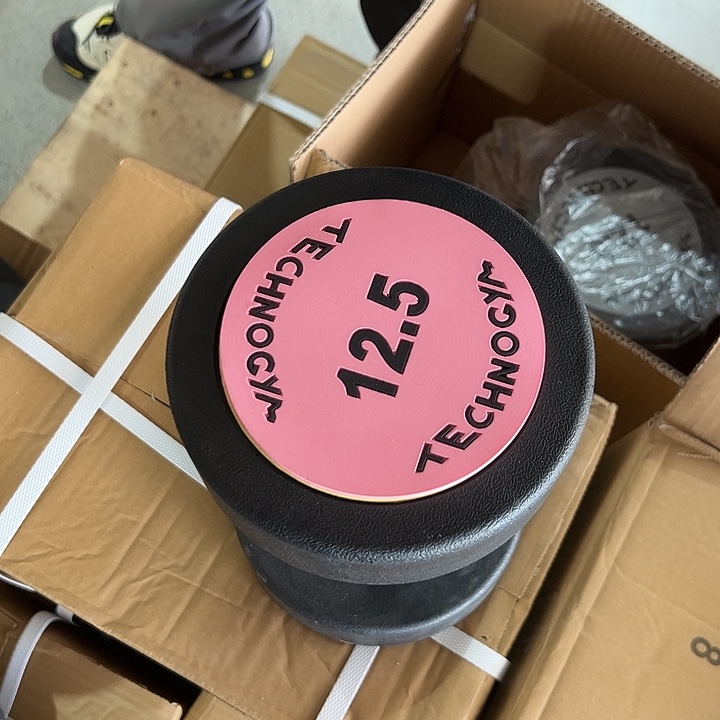 全新纯钢泰诺哑铃12.5公斤一对粉色