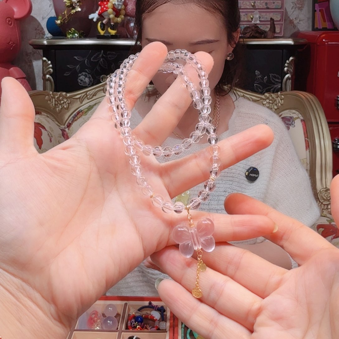 水晶手链18K金镶嵌项链
