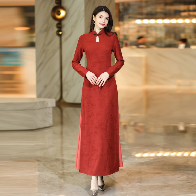 新中式国风连衣裙女春秋2025新款高级感气质显瘦高档改良旗袍裙子