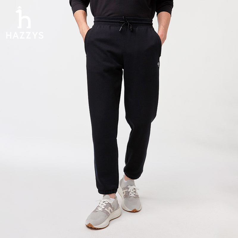 【PHIZ】Hazzys哈吉斯春秋季男士卫裤简约潮流针织休闲裤时尚男裤子