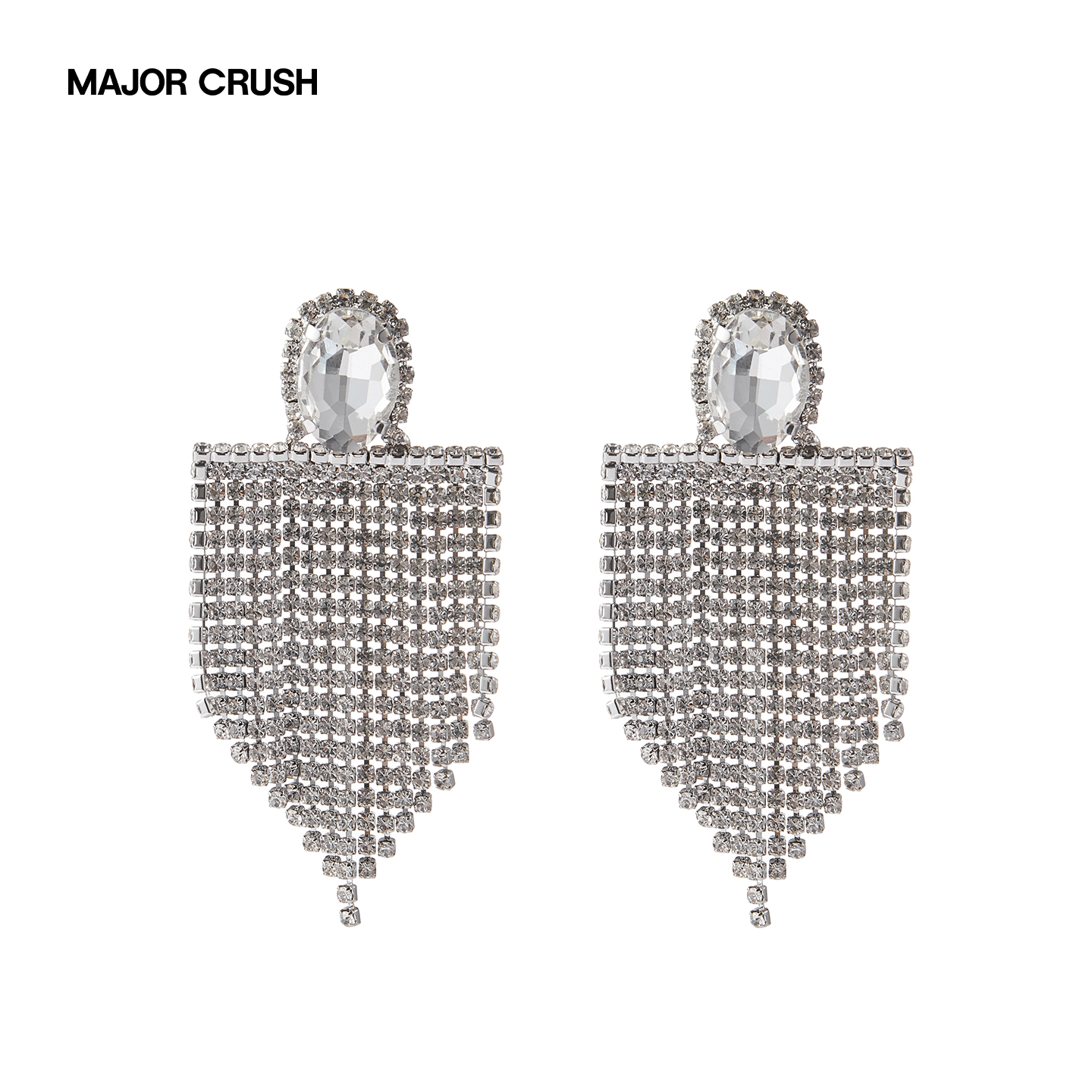 MAJOR CRUSH原创设计奢华高级感百搭银色耳饰EH0022-YI