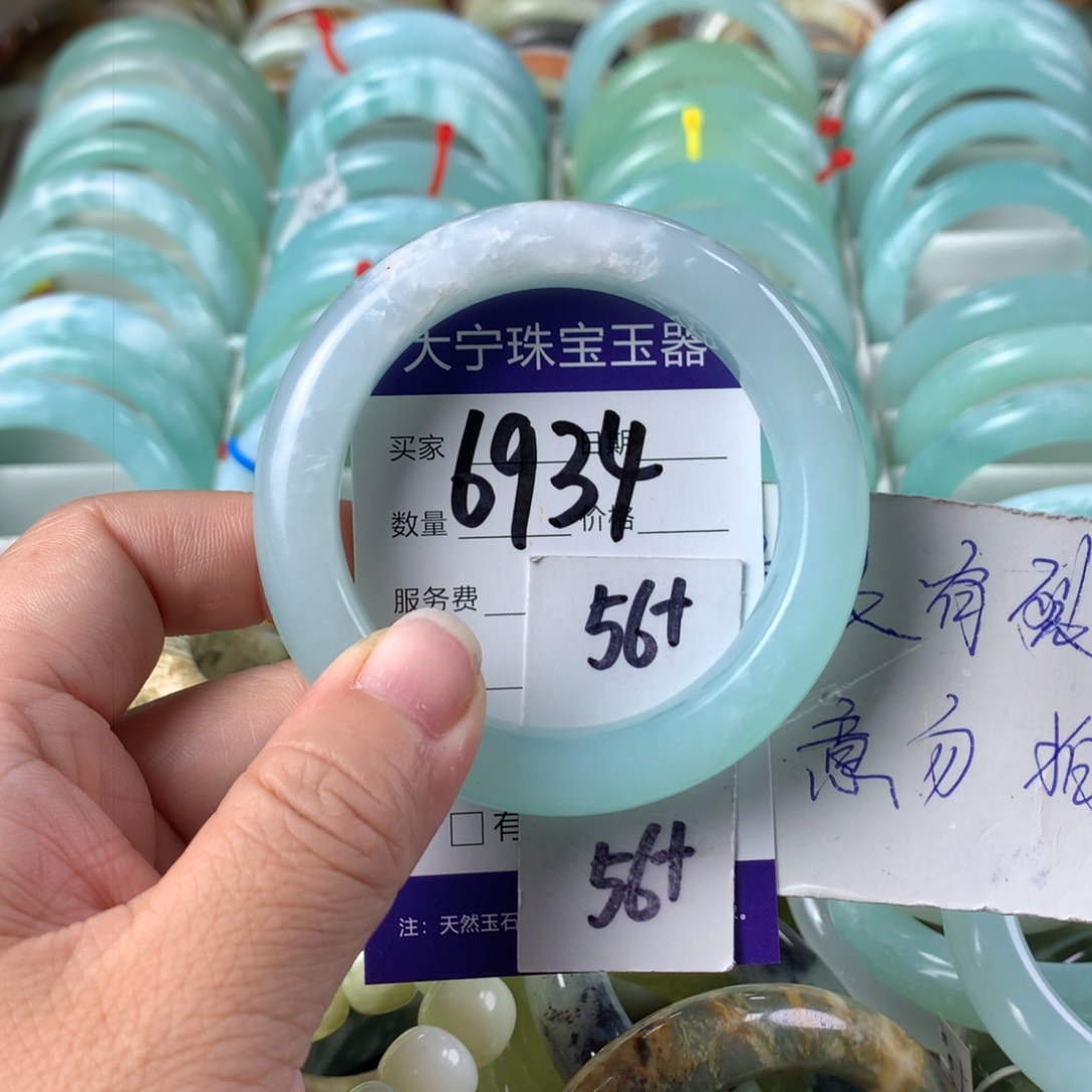 蛇纹石玉手镯未镶嵌雪**糕6934