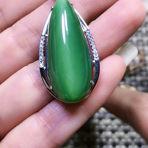 和田玉银S925镶嵌戒指