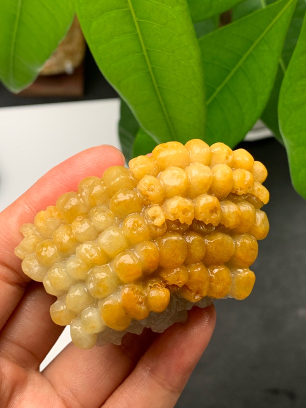 特色缅甸A货翡翠俏色五谷丰登