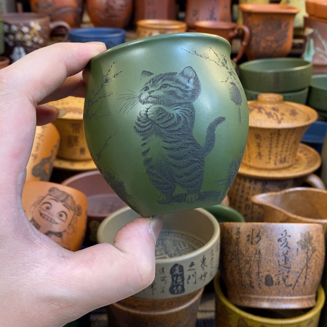 紫砂杯子宜兴全手工紫砂杯