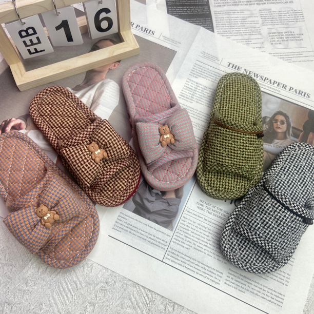 新款韩版男童四季拖鞋可爱家居静音软底布底女童棉麻室内防滑拖鞋