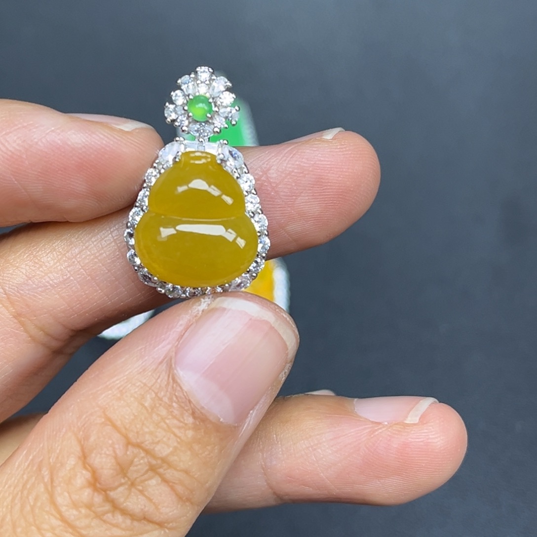 翡翠银S925镶嵌吊坠(不含链)