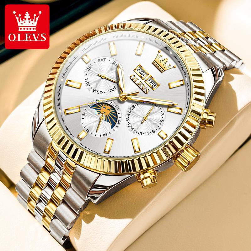 明星代言欧利时品牌新款夜光防水多功能绿水鬼机械表6688男表