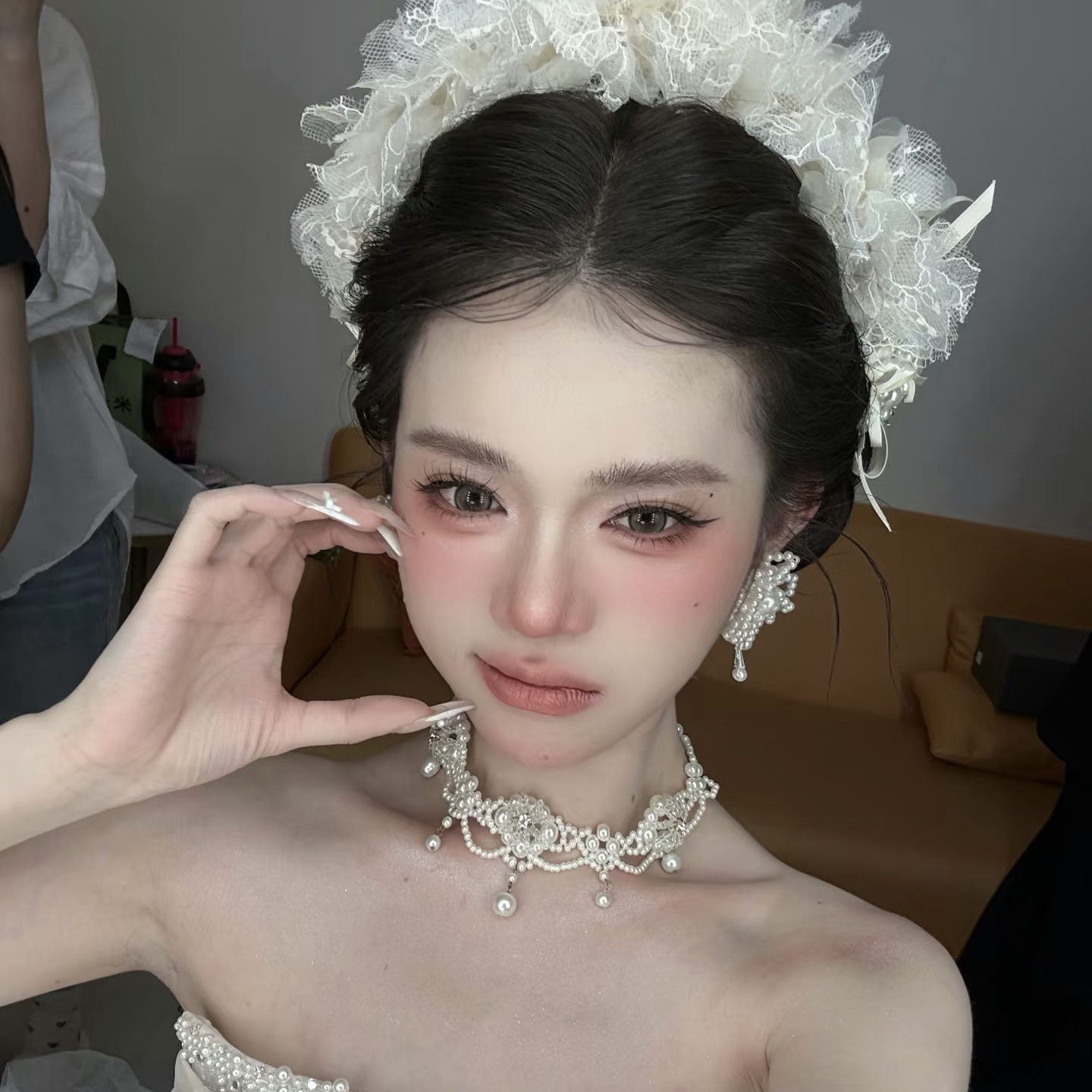 非金属仿珍珠项链 2994新款法式复古新娘主纱项链晨袍礼服