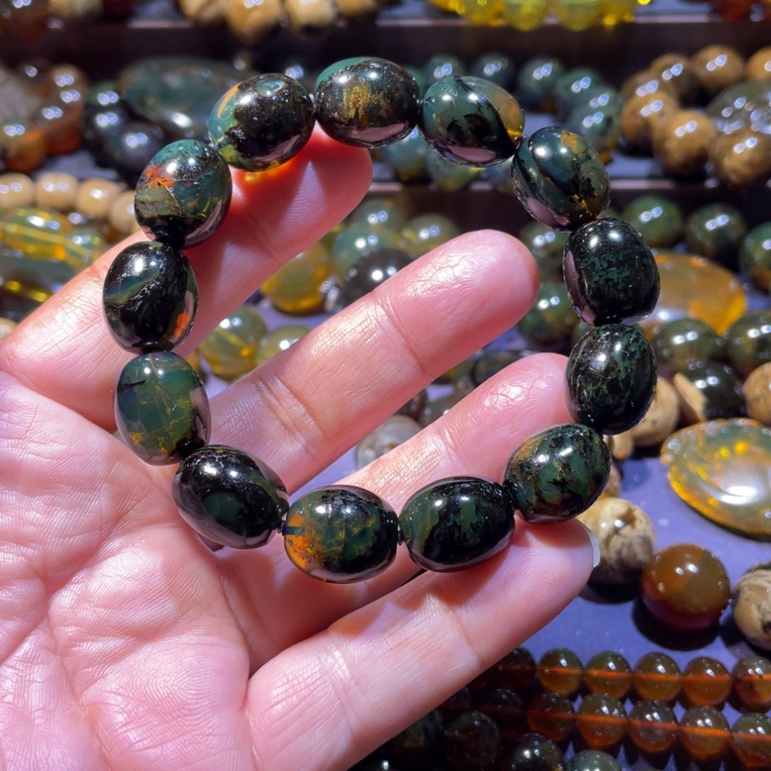 琥珀未镶嵌手链天然