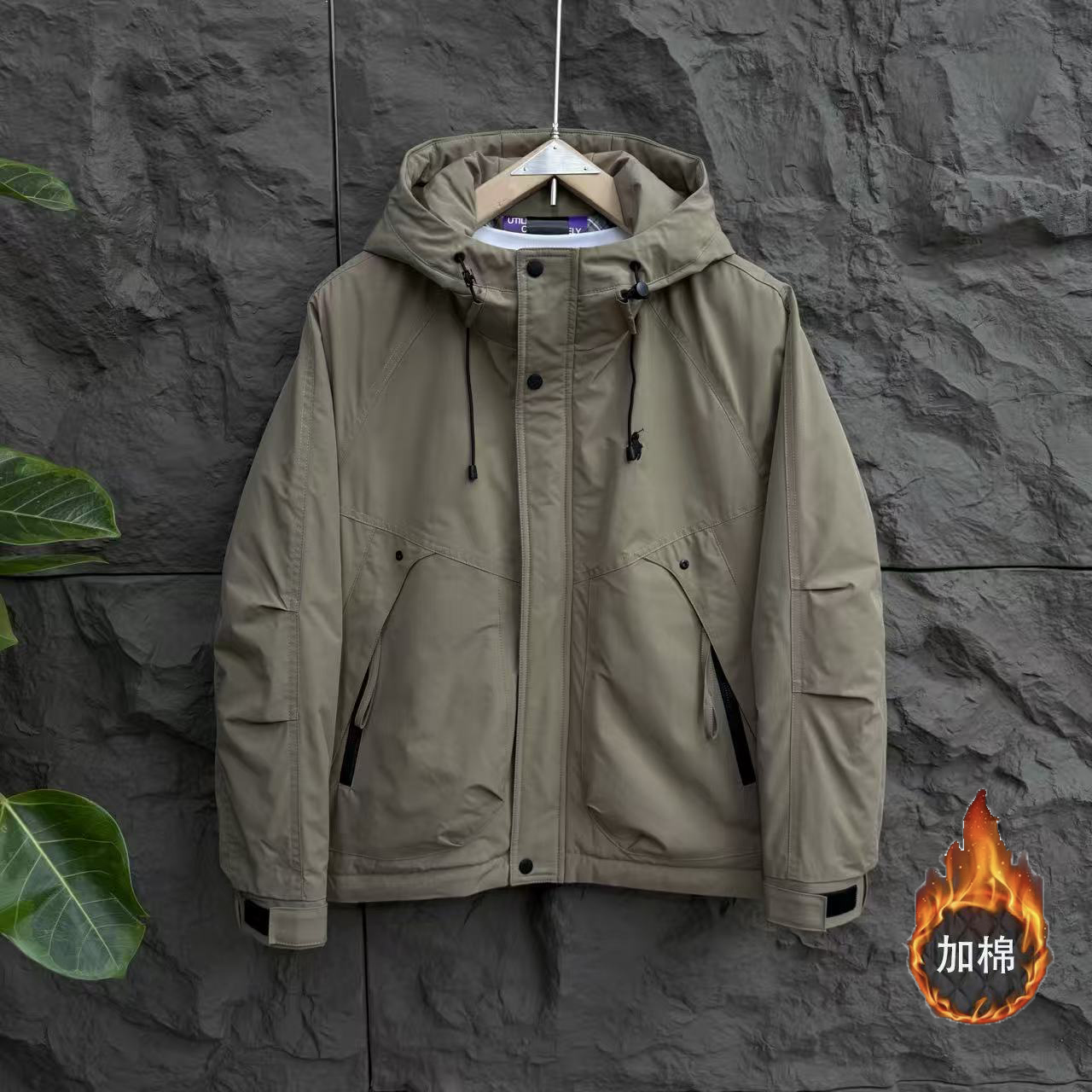 【加棉加厚】2025秋冬新款时尚休闲二棉连帽外套#5882