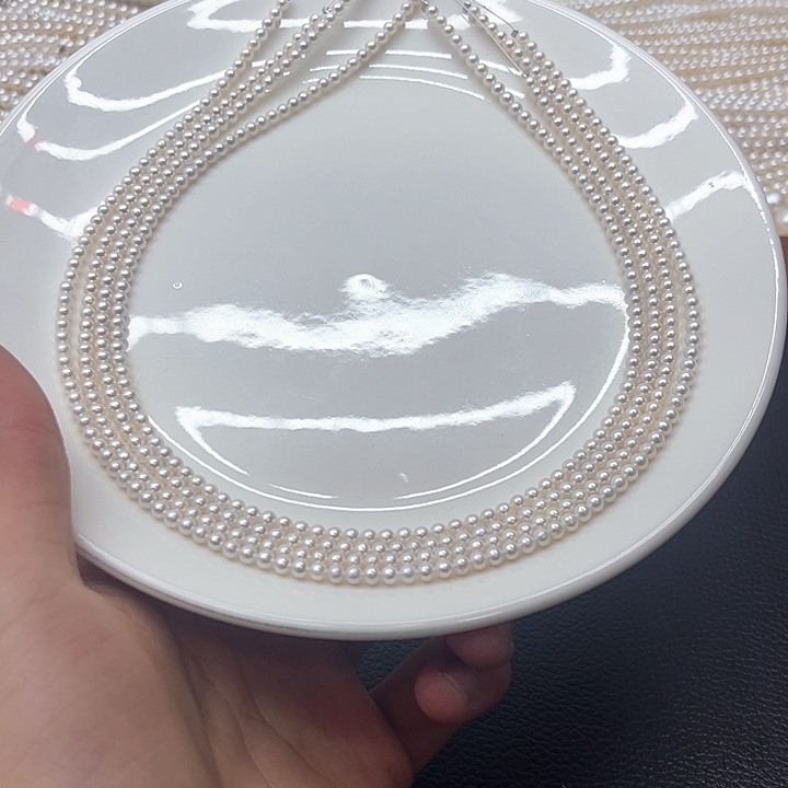 银S925镶嵌淡水珍珠天然珍珠项链5