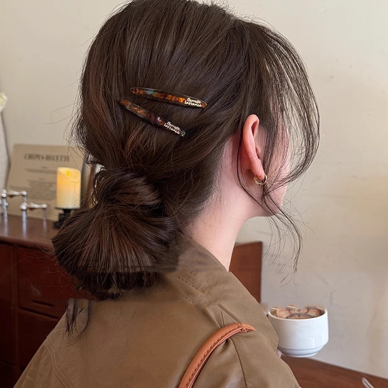 2个简约一字夹韩国碎发夹女2025新款高端刘海夹子头饰醋ins酸发卡