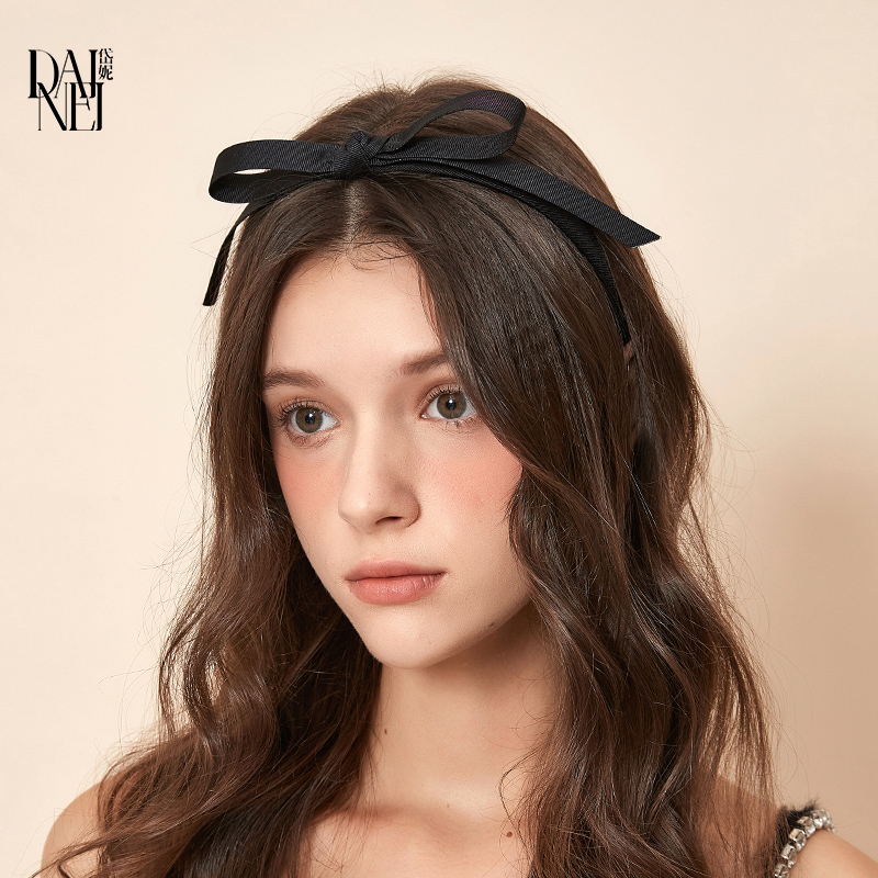 DAINEI岱妮甜心小姐蝴蝶结发箍女2025新款窄边高颅顶发卡头箍发饰