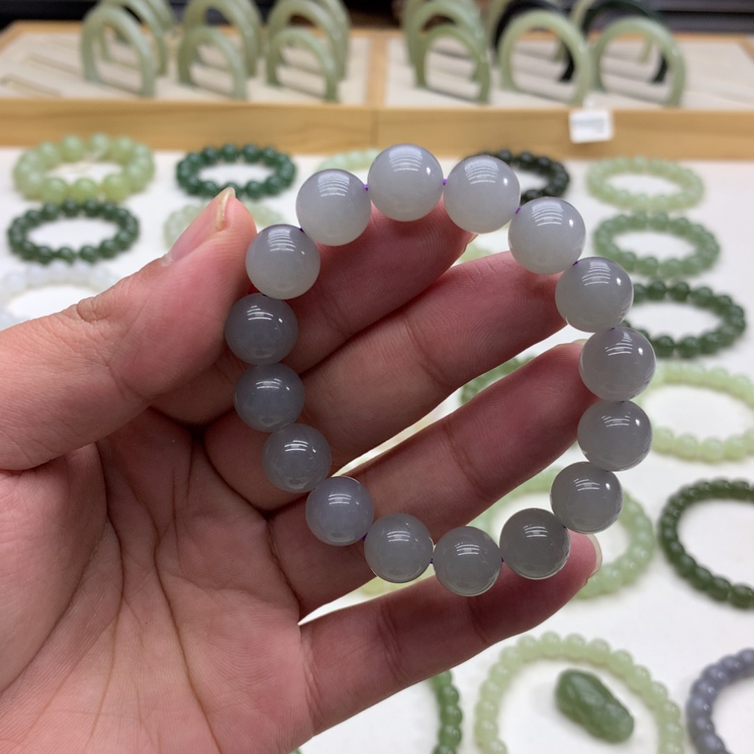 和田玉手串（冰烟紫11.8）未镶嵌