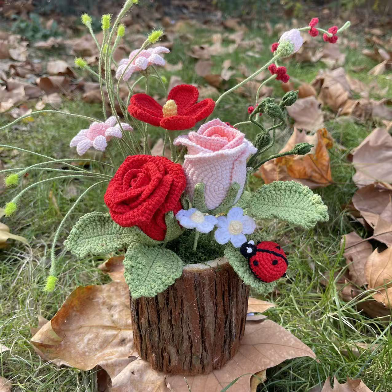 成品桌面可爱摆件树墩造型