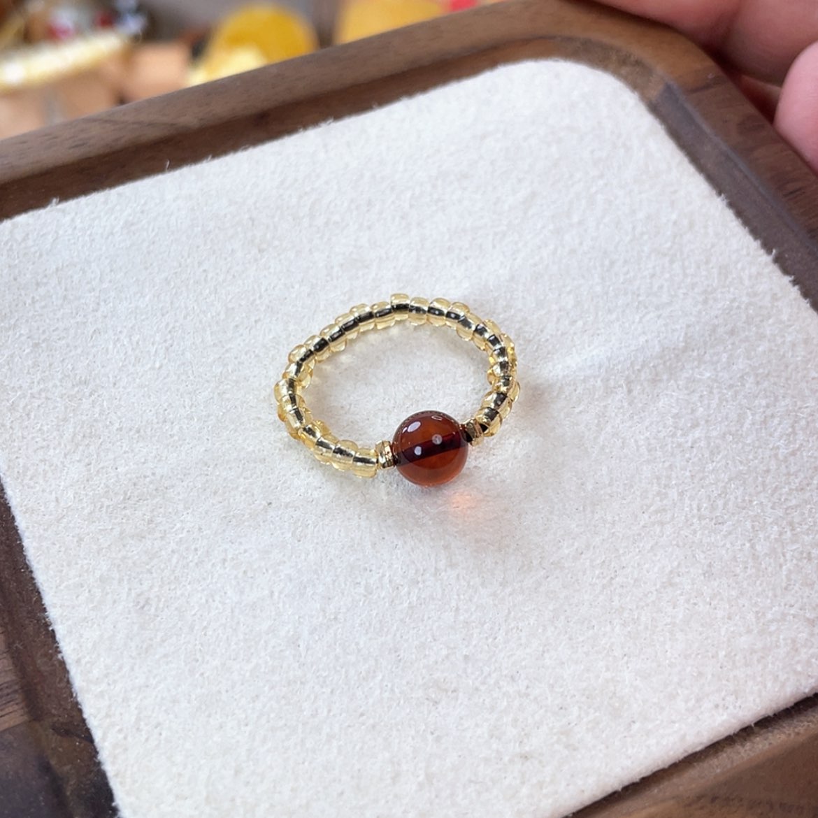 【闪购商品】血珀戒指未镶嵌血珀顶珠