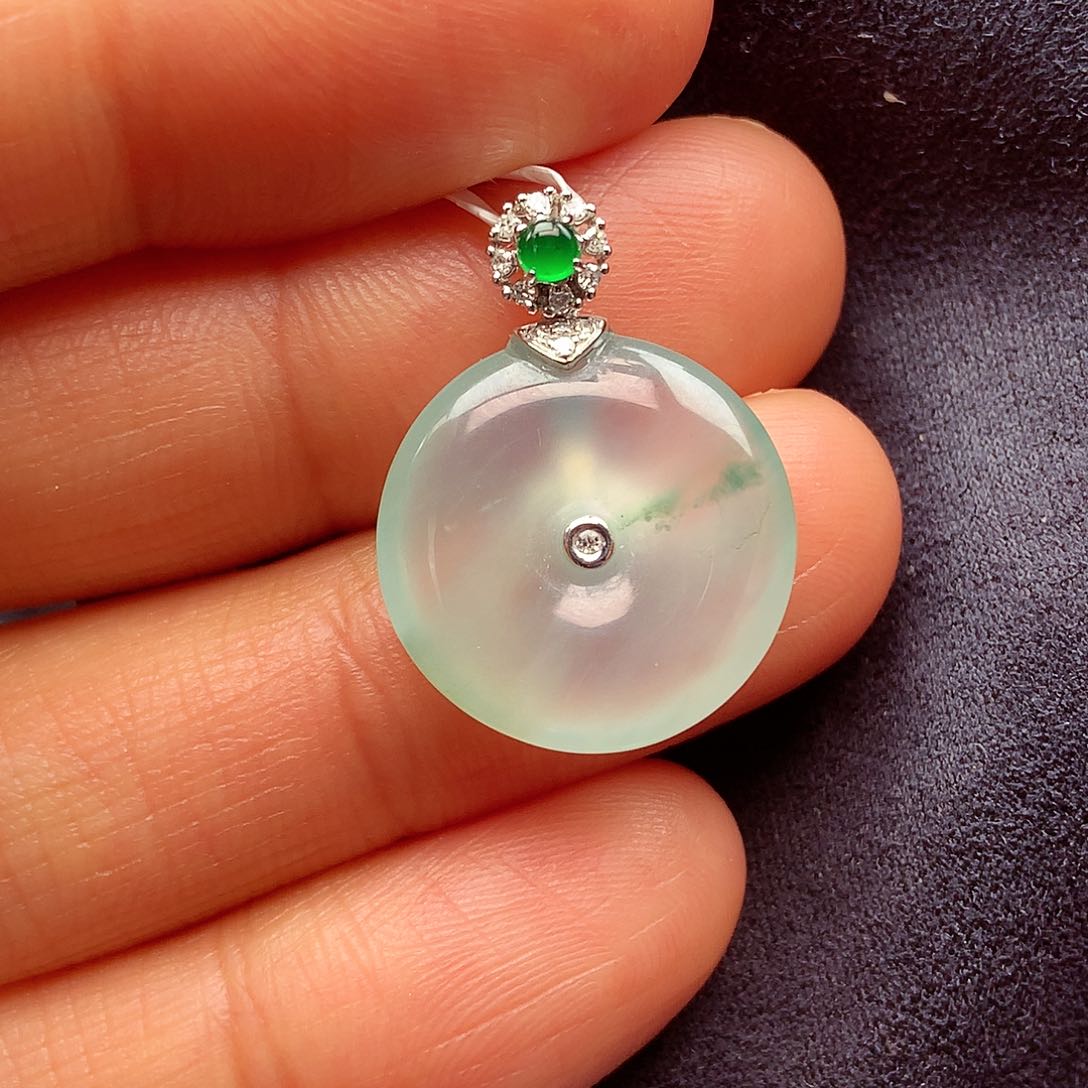 翡翠颈饰18K金镶嵌上新