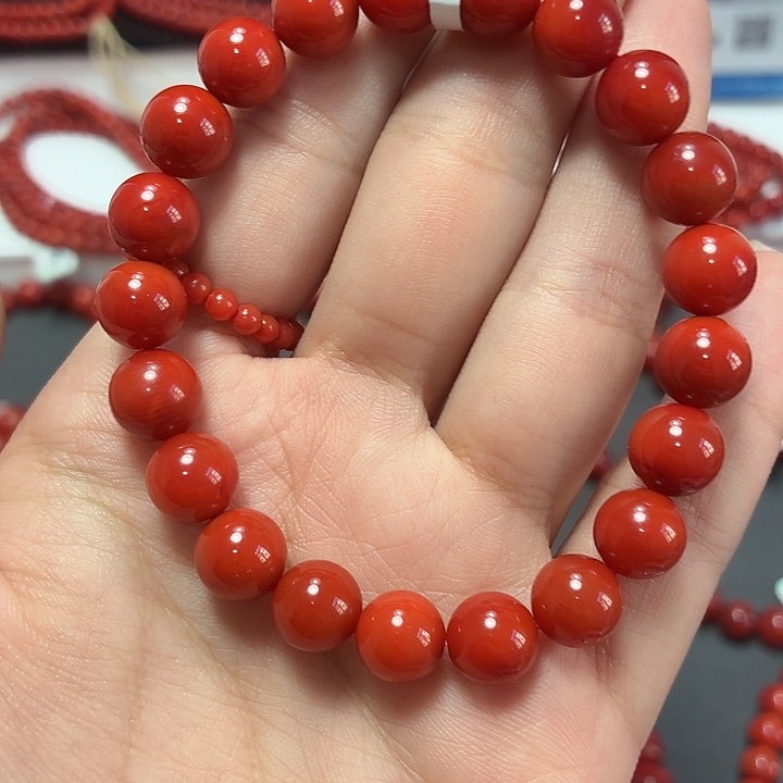 南红玛瑙未镶嵌柿子锦满色肉8.9+手围16全品原矿