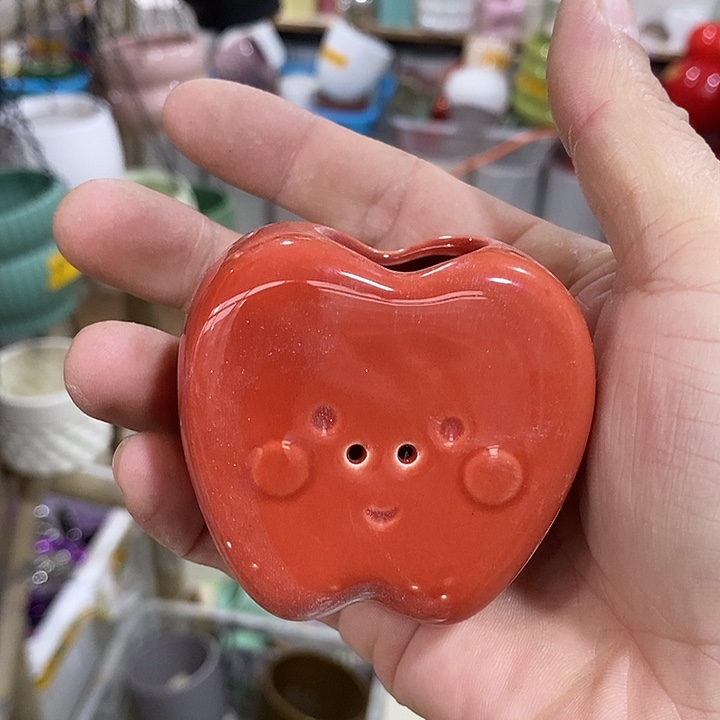 陶盆有孔 瑕疵针孔漏釉介意勿拍口 高