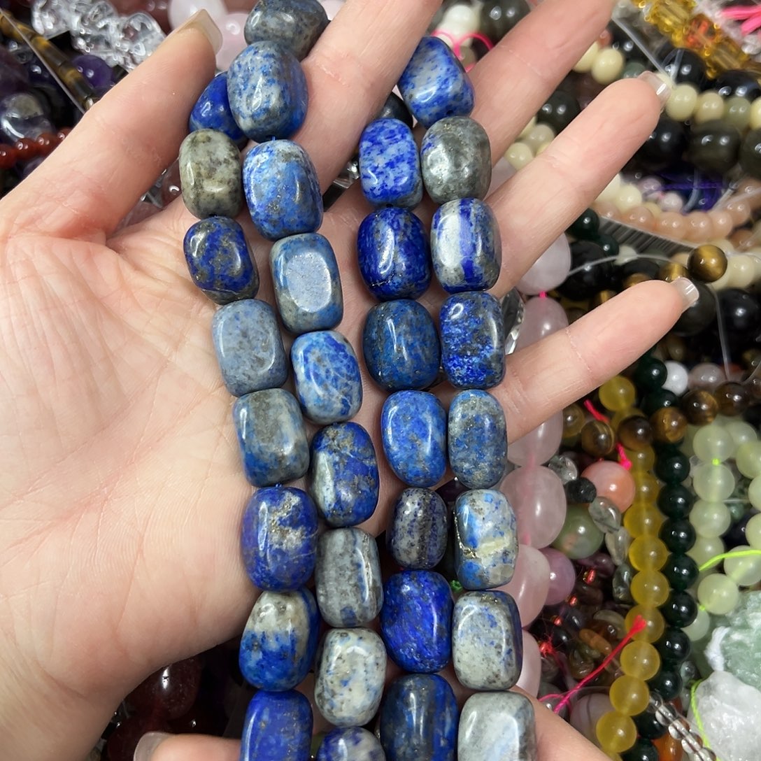 玛瑙/玉髓未镶嵌珠宝半成品，卡12x17老矿青金一条