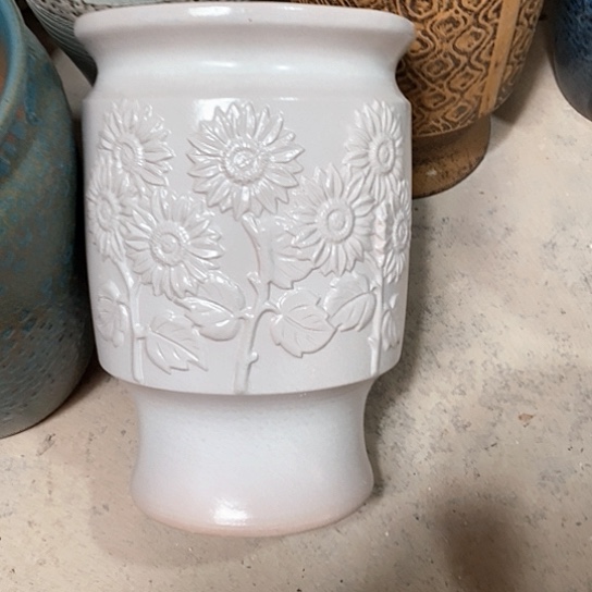 紫砂花盆口21高度31白色