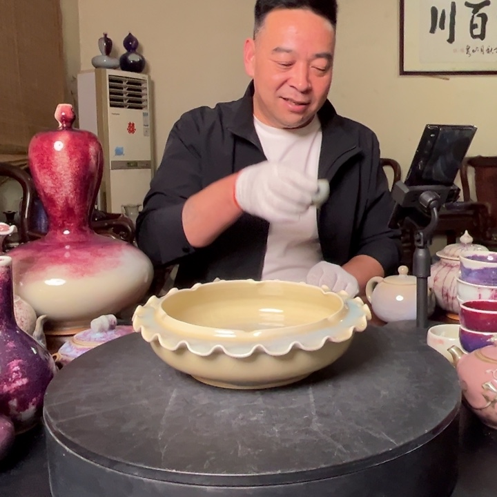 牛家钧窑牛自恒老师钧瓷微瑕