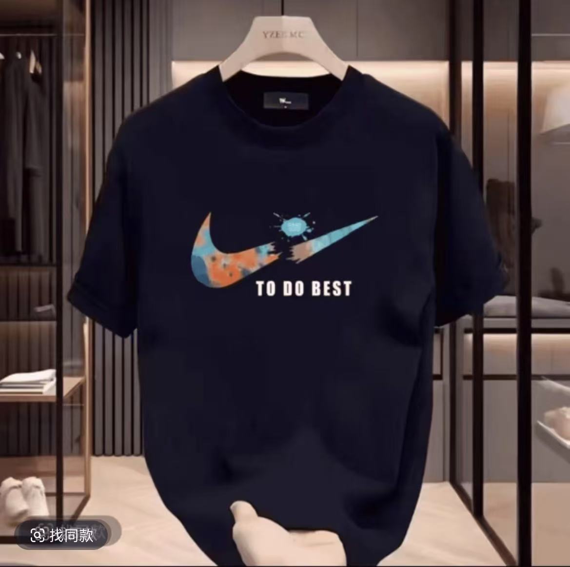 183【清仓甩货】夏季短袖男女同款潮流印花休闲透气圆领