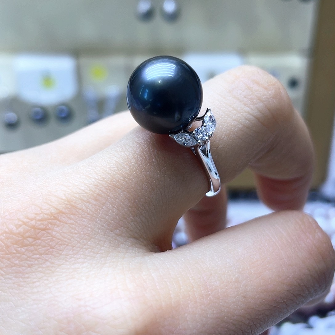 海水珍珠戒指银S925镶嵌