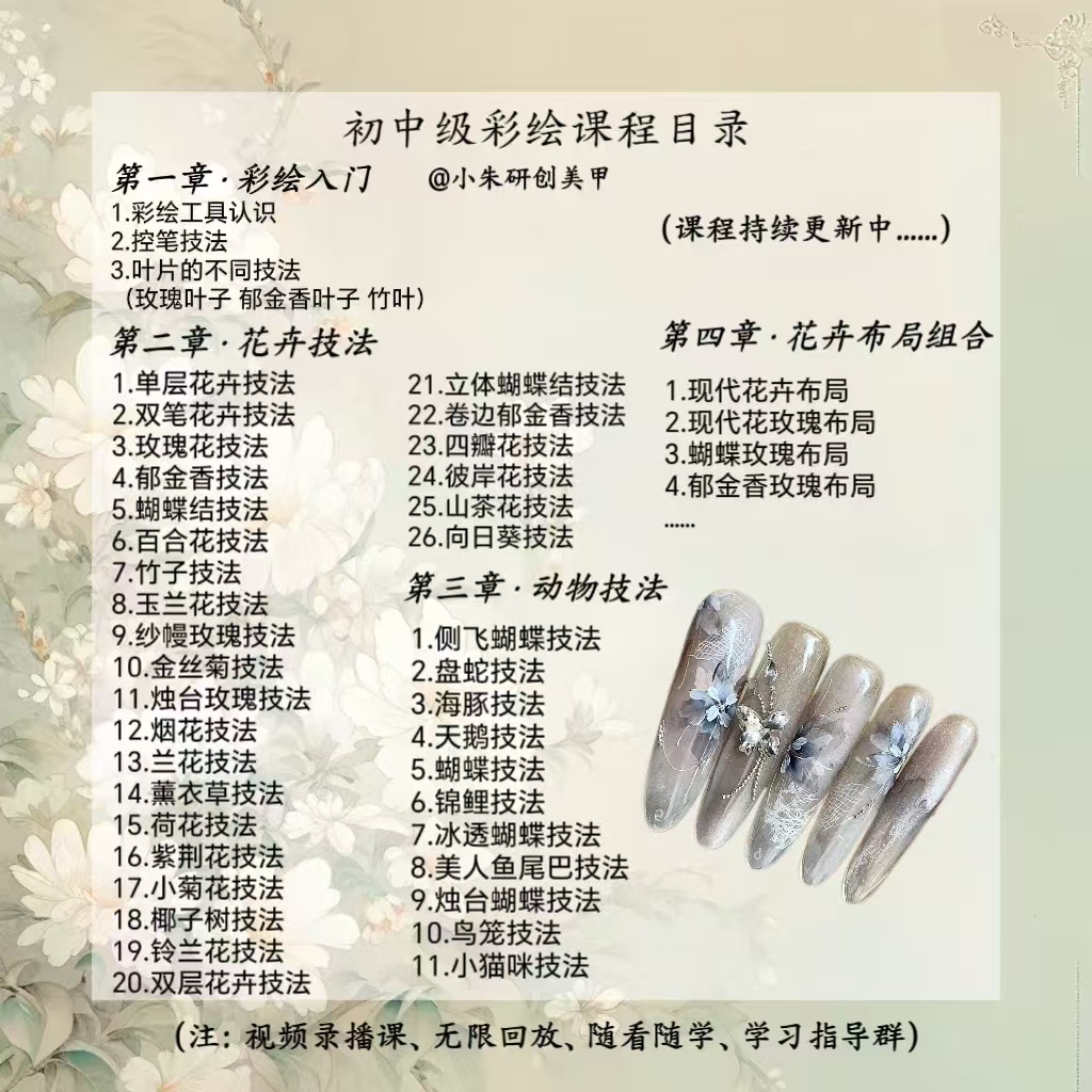 美甲彩绘线上课程