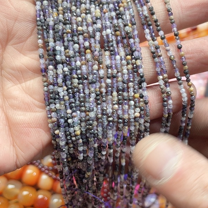 玛瑙/玉髓珠宝半成品未镶嵌2条2mm紫萤石