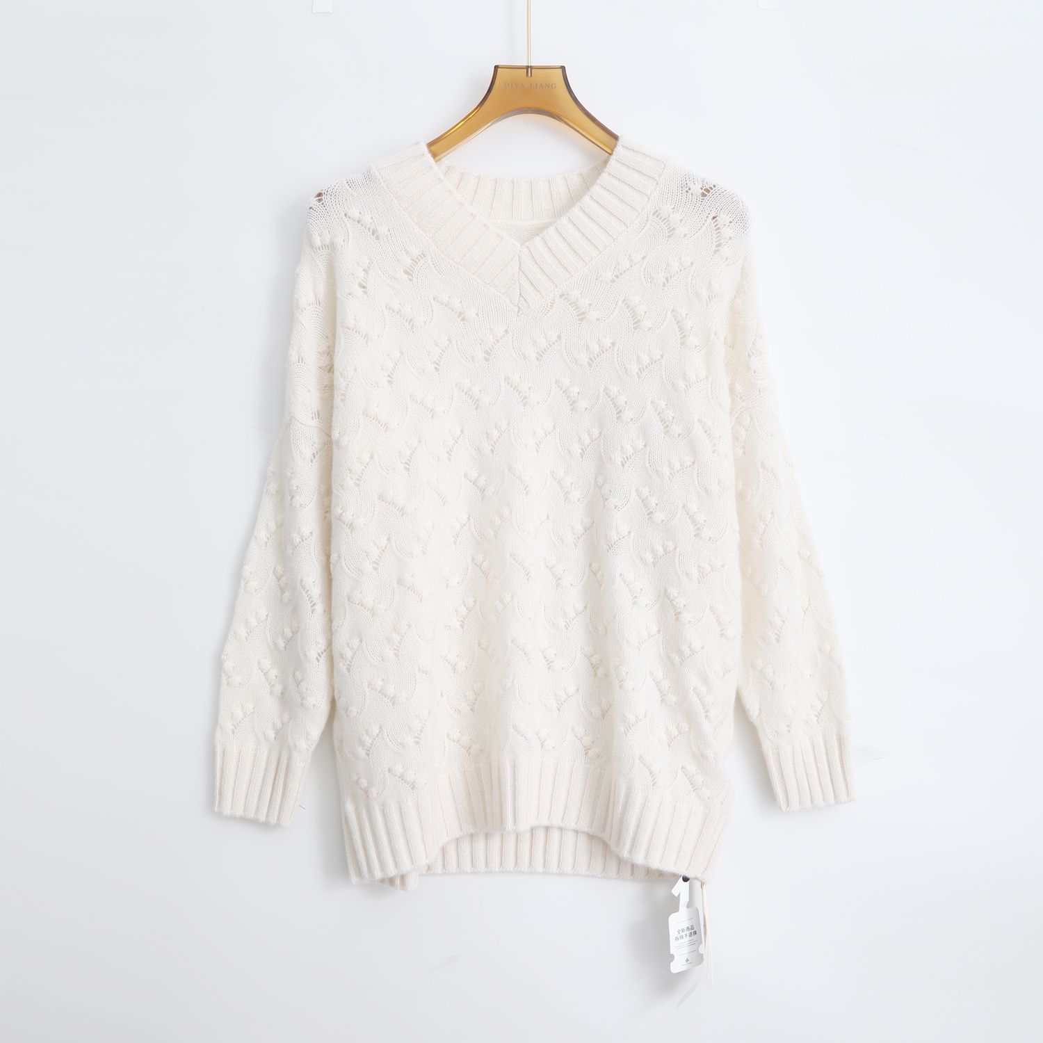 提花圆领厚款羊绒衫羊绒套头毛衣打底百搭套衫