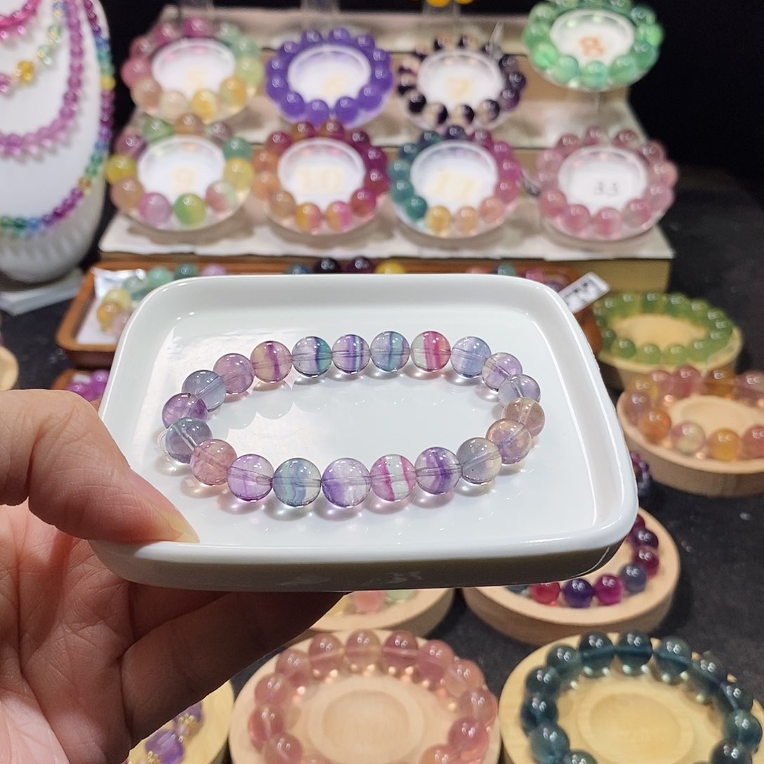 萤石手链未镶嵌9加独角兽