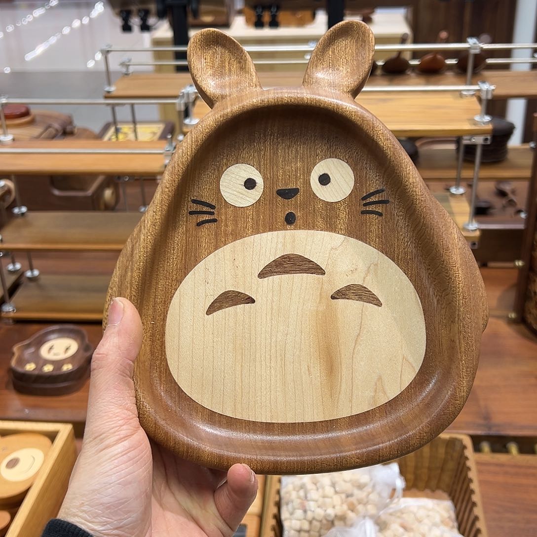 乌檀木龙猫盘子收纳