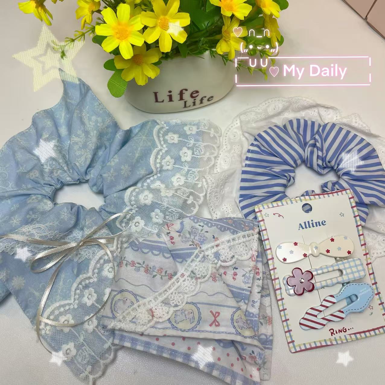 （方巾任选两款）甜美轻奢公主风ins日韩发饰气质发圈皮筋头绳少女