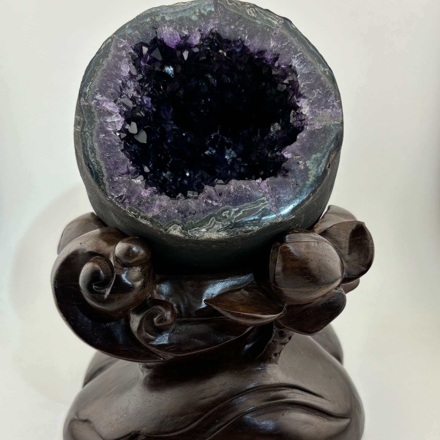 【慕城】巨能吸聚宝盆紫晶洞  B143