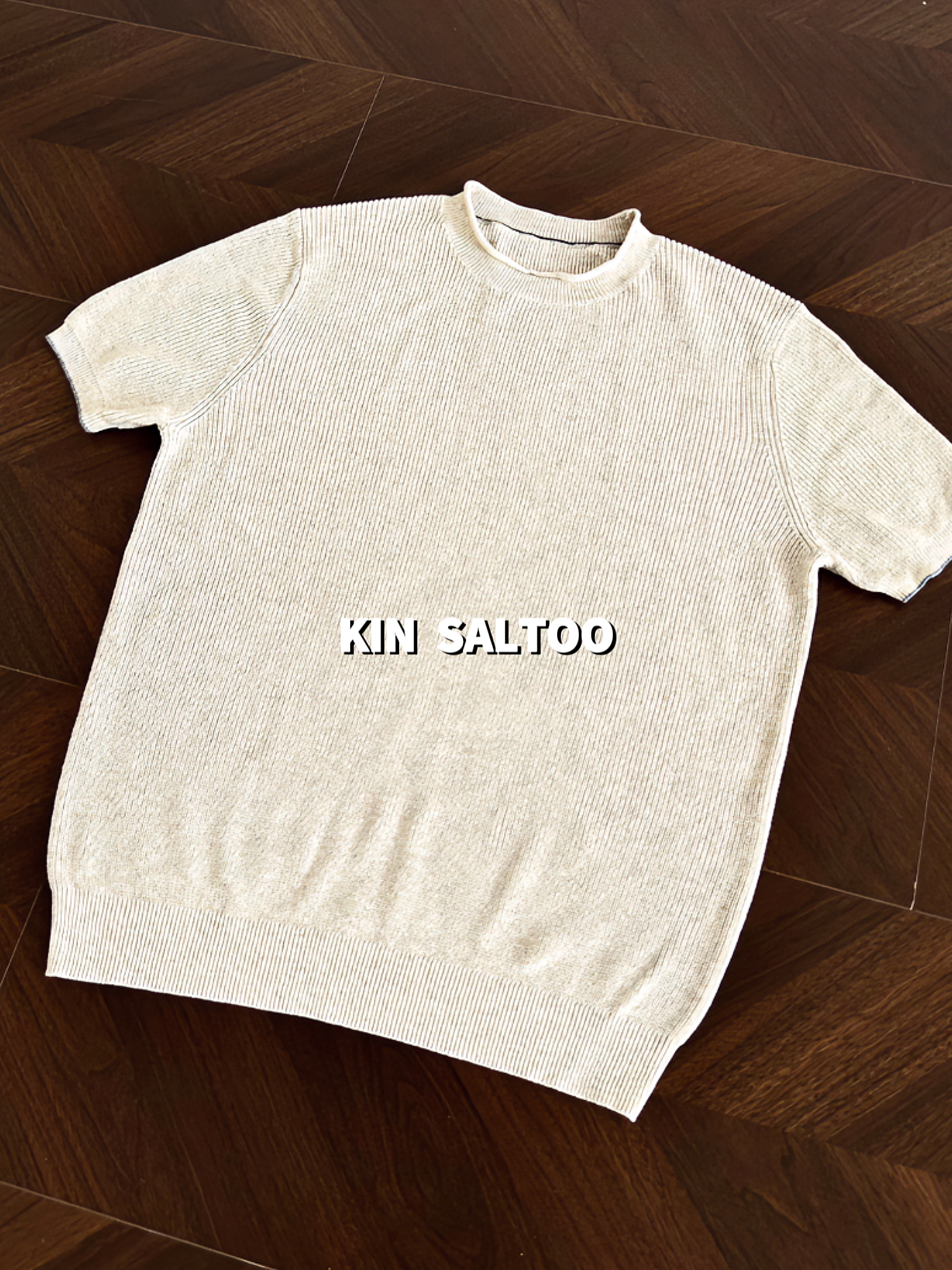 KIN SALTOO “新贵BC”亚麻老钱风凉感款经典痞帅基础针织短袖