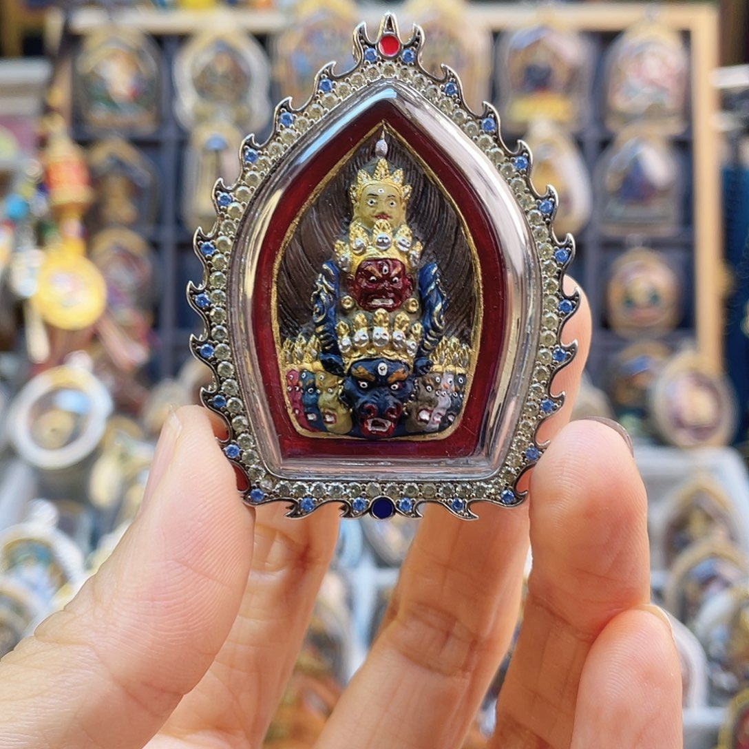 陈***姐泥塑925银 大威德 九头 泥塑擦擦