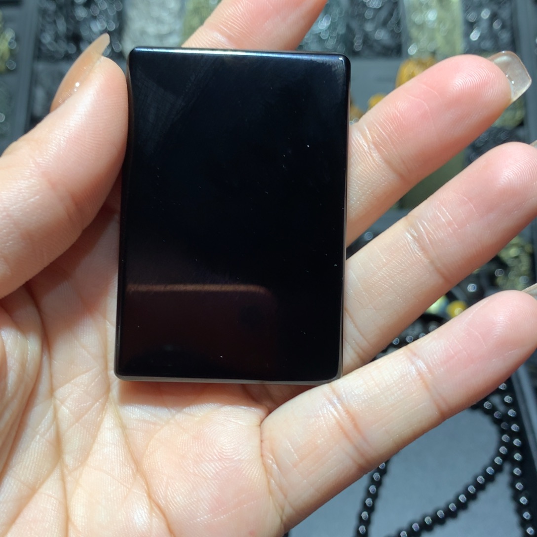 黑曜岩吊坠(不含链)未镶嵌奶**玉