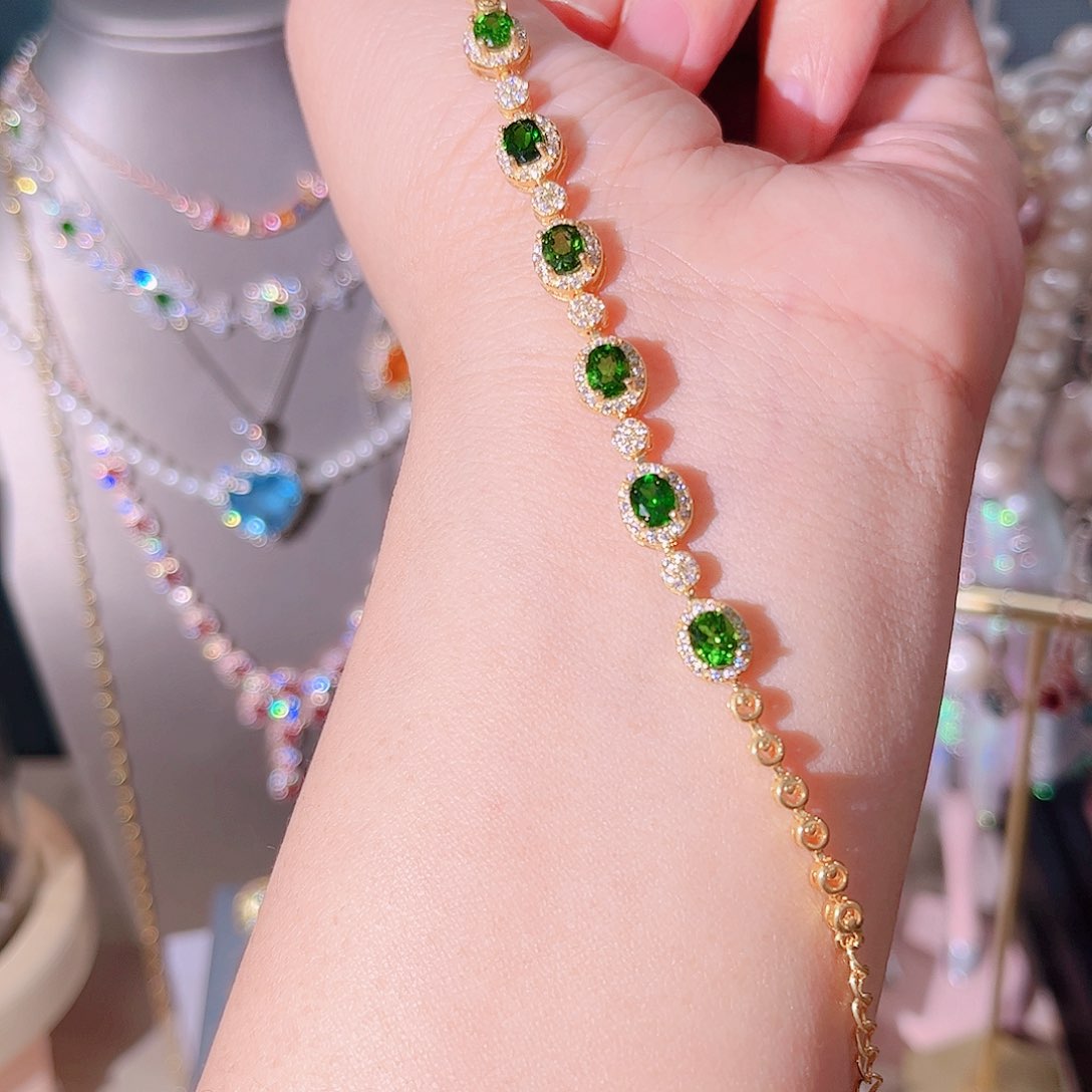 透辉石手链银S925镶嵌